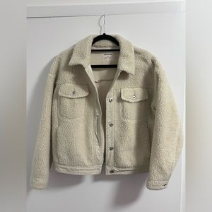 Teddy button up jacket cream size medium